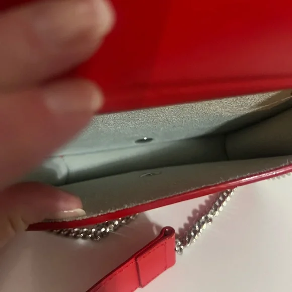 Like New Salar Fringed Red Leather Crossbody Bag Purse with Multicolor Layers - Picture 9 of 13